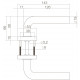 INTERSTEEL DEURKRUK RECHT GEVEERD OP ROZET ø˜53X10 MM MET RING RVS GEB