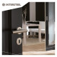 INTERSTEEL DEURKRUK HOEK 90Â° GEVEERD OP ROZET ø˜53X10 MET RING RVS GE