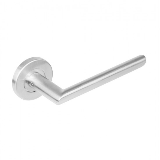 INTERSTEEL DEURKRUK OVALE HOEK 90Â° OP ROZET RVS GEBORSTELD