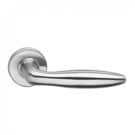 INTERSTEEL DEURKRUK JUPITER GEVEERD OP ROZET ø˜53X10 MET RING RVS GEBO