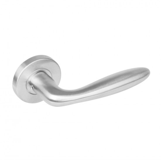 INTERSTEEL DEURKRUK JUPITER OP ROZET MET 7 MM NOK RVS GEBORSTELD