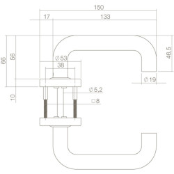 INTERSTEEL DEURKRUK BERN OP ROZET MAT ZWART