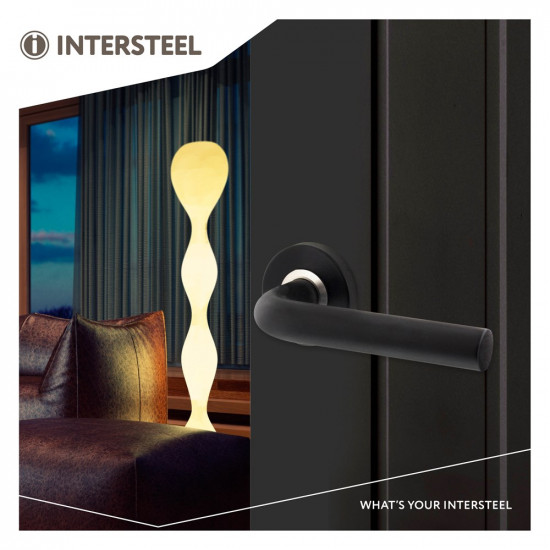 INTERSTEEL DEURKRUK LUZERN OP ROZET MAT ZWART