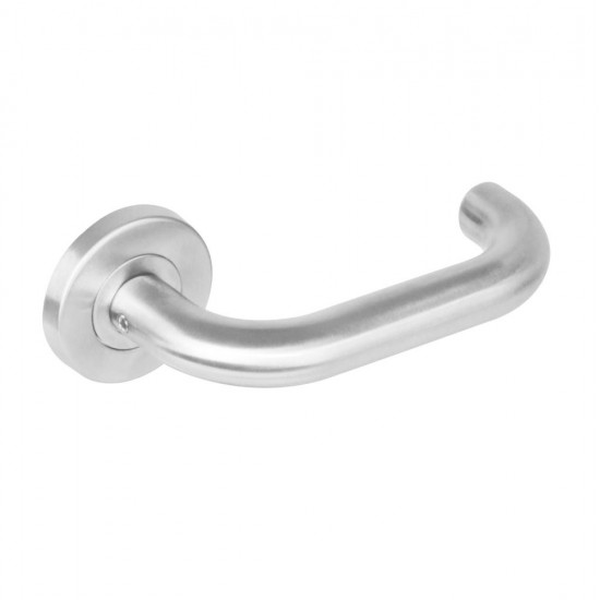 INTERSTEEL DEURKRUK ROND OP ROZET MET 7 MM NOK RVS GEBORSTELD