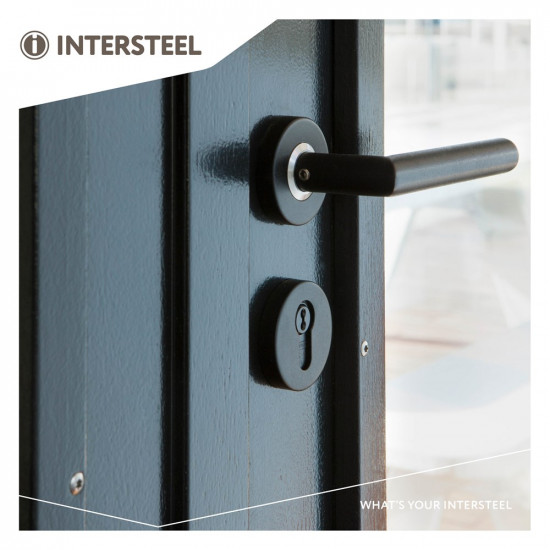INTERSTEEL DEURKRUK JURA OP ROZET MAT ZWART