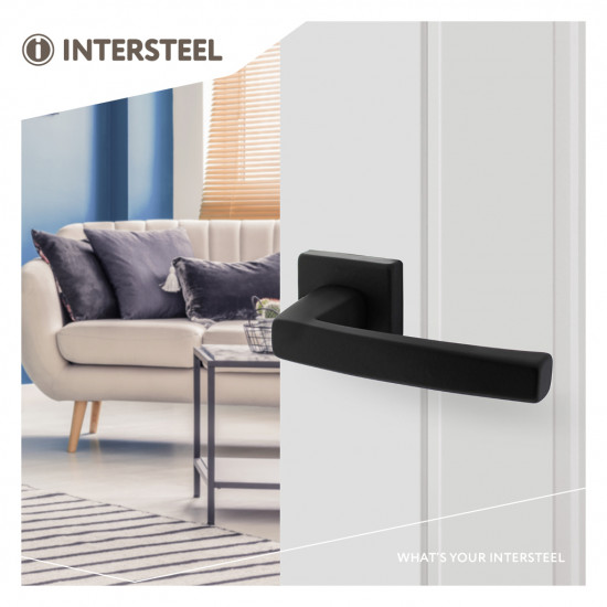 INTERSTEEL DEURKRUK MOORA OP ROZET 50X50X10 MM ALUMINIUM ZWART