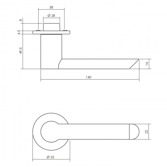 INTERSTEEL DEURKRUK ARJAN MOORS SLICED NO.2 MET ROZET RVS GEBORSTELD