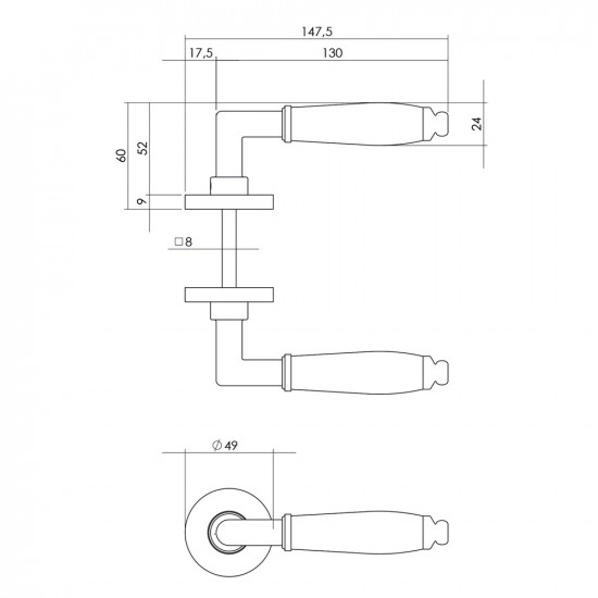 INTERSTEEL DEURKRUK COURGETTE MET ROZET NIKKEL