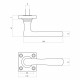 INTERSTEEL DEURKRUK TRENTO MET ROZET 38X38X7MM MESSING GETROMMELD