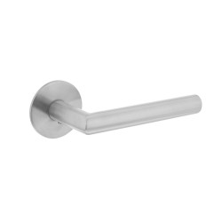 INTERSTEEL DEURKRUK HOEK 90Â° OP ROND MAGNEET ROZET RVS GEBORSTELD