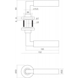 INTERSTEEL DEURKRUK BAU-STIL OP ROZET RVS GEBORSTELD