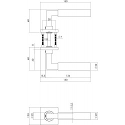 INTERSTEEL DEURKRUK BAU-STIL OP VIERKANT ROZET RVS GEBORSTELD