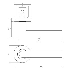 INTERSTEEL DEURKRUK BASTIAN OP RONDE ROZET ø¸52X10MM WIT