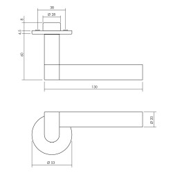 INTERSTEEL DEURKRUK ERIK MUNNIKHOF DOCK BLACK MET ROZET RVS GEBORSTELD