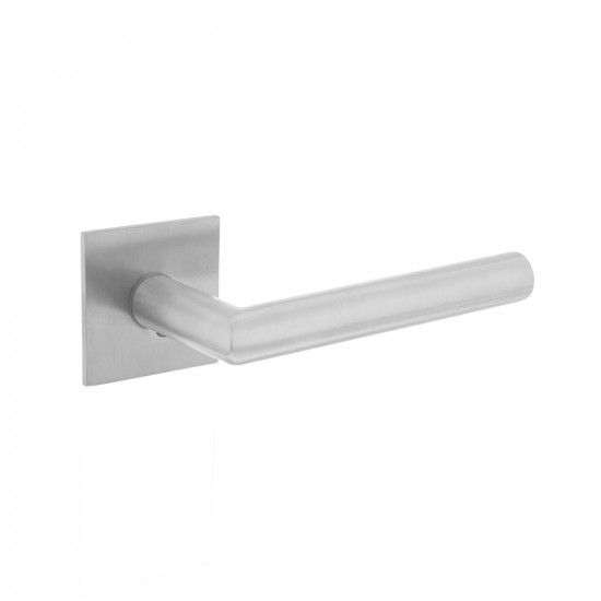 INTERSTEEL DEURKRUK HOEK 90Â° OP VIERKANT MAGNEET ROZET RVS GEBORSTELD