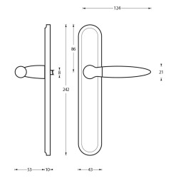 INTERSTEEL DEURKRUK ELEN OP SCHILD BLIND CHROOM