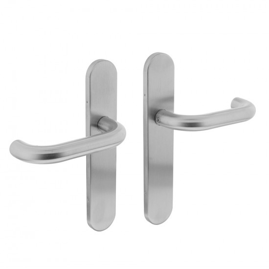 INTERSTEEL DEURKRUK ROND OP OP SCHILD BLIND RVS GEBORSTELD