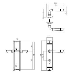 INTERSTEEL DEURKRUK EMILY OP SCHILD PROFIELCILINDERGAT 72 MM CHROOM