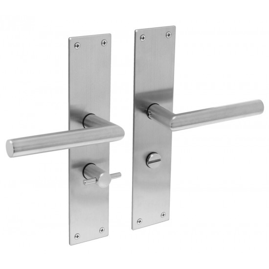 INTERSTEEL DEURKRUK JURA MET SCHILD WC63/8 RVS GEBORSTELD