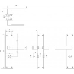 INTERSTEEL DEURKRUK AMSTERDAM MET SCHILD WC63/8 RVS GEBORSTELD