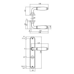 INTERSTEEL DEURKRUK COURGETTE MET OVAAL SCHILD 235X40X8MM WC63/8MM CHR