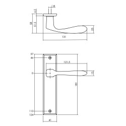 INTERSTEEL DEURKRUK BANAAN MET SCHILD 181X41X7MM BLIND MAT ZWART