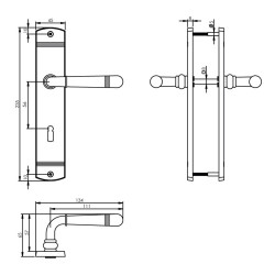 INTERSTEEL DEURKRUK EMILY OP SCHILD SLEUTELGAT 56 MM CHROOM