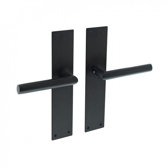 INTERSTEEL DEURKRUK JURA MET SCHILD 250X55X2MM BLIND ZWART