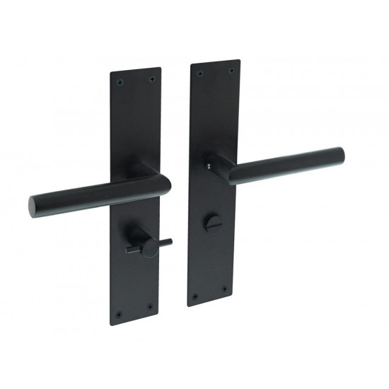 INTERSTEEL DEURKRUK JURA MET SCHILD 250X55X2MM WC63/8 ZWART