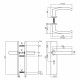 INTERSTEEL DEURKRUK BLOK OP RECHTHOEKIG SCHILD SLEUTELGAT 56 MM RVS GE