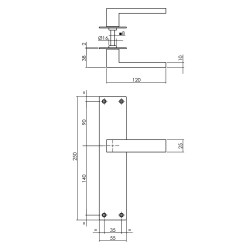 INTERSTEEL DEURKRUK AMSTERDAM MET SCHILD 250X55X2MM BLIND ZWART