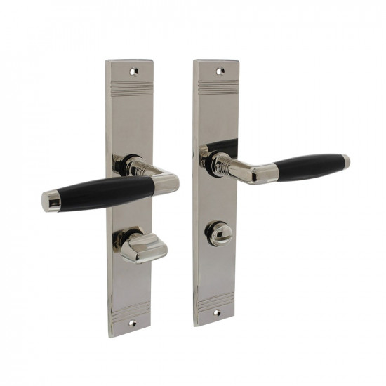 INTERSTEEL DEURKRUK TON BASIC MET SCHILD WC63/8MM NIKKEL