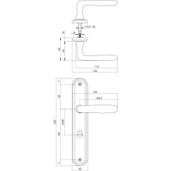 INTERSTEEL DEURKRUK BJORN OP SCHILD TOILET-/BADKAMERSLUITING 63 MM NIK