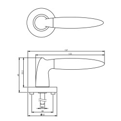 INTERSTEEL DEURKRUK ELEN OP ROZET CHROOM