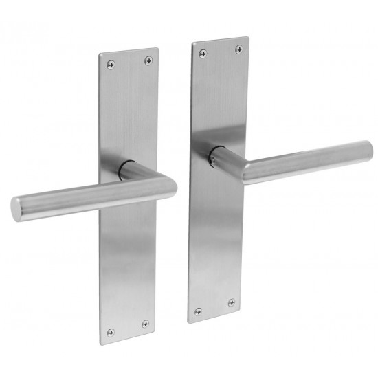 INTERSTEEL DEURKRUK JURA MET SCHILD 250X55X2MM BLIND RVS GEBORSTELD