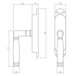 INTERSTEEL KRUK-ESPAGNOLET RECHTS TON 222 MET STANGENSET 2X 1250 MM ME