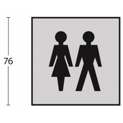 INTERSTEEL PICTOGRAM DAMES- EN HERENTOILET ZELFKLEVEND VIERKANT RVS GE