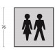 INTERSTEEL PICTOGRAM DAMES- EN HERENTOILET ZELFKLEVEND VIERKANT RVS GE