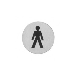 INTERSTEEL PICTOGRAM HERENTOILET ZELFKLEVEND ROND RVS GEBORSTELD