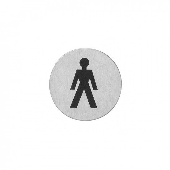 INTERSTEEL PICTOGRAM HERENTOILET ZELFKLEVEND ROND RVS GEBORSTELD