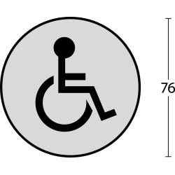 INTERSTEEL PICTOGRAM TOILET MINDERVALIDE ZELFKLEVEND ROND RVS GEBORSTE