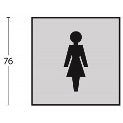 INTERSTEEL PICTOGRAM DAMESTOILET ZELFKLEVEND VIERKANT RVS GEBORSTELD