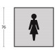 INTERSTEEL PICTOGRAM DAMESTOILET ZELFKLEVEND VIERKANT RVS GEBORSTELD