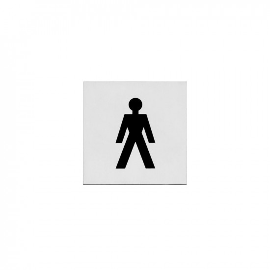 INTERSTEEL PICTOGRAM HERENTOILET ZELFKLEVEND VIERKANT RVS GEBORSTELD