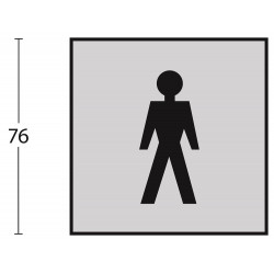 INTERSTEEL PICTOGRAM HERENTOILET ZELFKLEVEND VIERKANT RVS GEBORSTELD