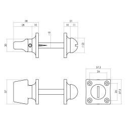 INTERSTEEL ROZET TOILET-/BADKAMERSLUITING VIERKANT BASIC NIKKEL MAT