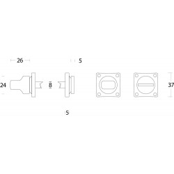 INTERSTEEL ROZET TOILET-/BADKAMERSLUITING VIERKANT NIKKEL MAT