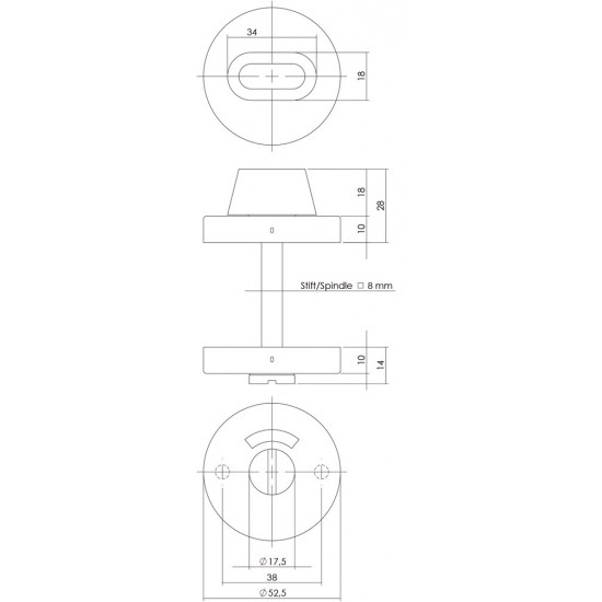 INTERSTEEL ROZET TOILET-/BADKAMERSLUITING ROND VERDEKT RVS GEBORSTELD