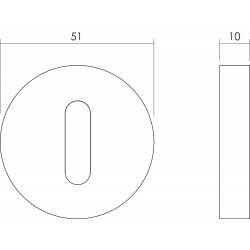 INTERSTEEL ROZET SET ROND MET SLEUTELGAT RVS GEBORSTELD