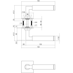 INTERSTEEL MAGNEET ROZET ROND MET SLEUTELGAT RVS GEBORSTELD